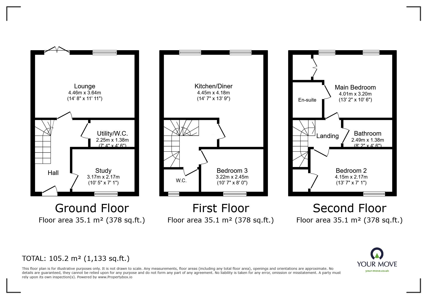 Floorplan of 3 bedroom Semi Detached House for sale, Thyme Walk, Witham St. Hughs, Lincoln, LN6