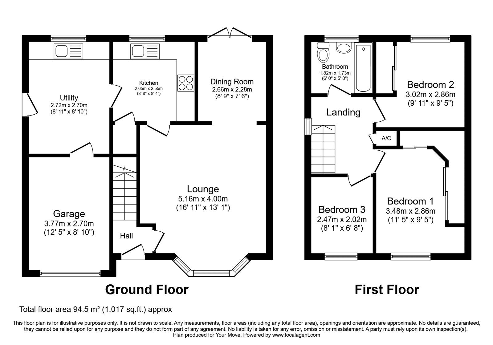 Floorplan of 3 bedroom Detached House for sale, Belton Park Drive, North Hykeham, Lincolnshire, LN6