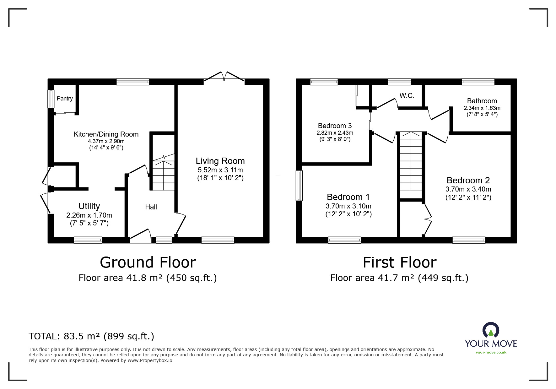 Floorplan of 3 bedroom End Terrace House for sale, Oak Avenue, Farndon, Nottinghamshire, NG24