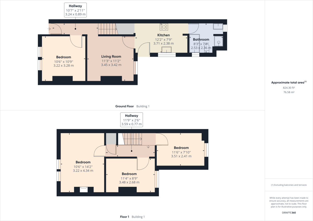 Floorplan of 4 bedroom  House to rent, Southampton Road, Far Cotton, Northampton, NN4