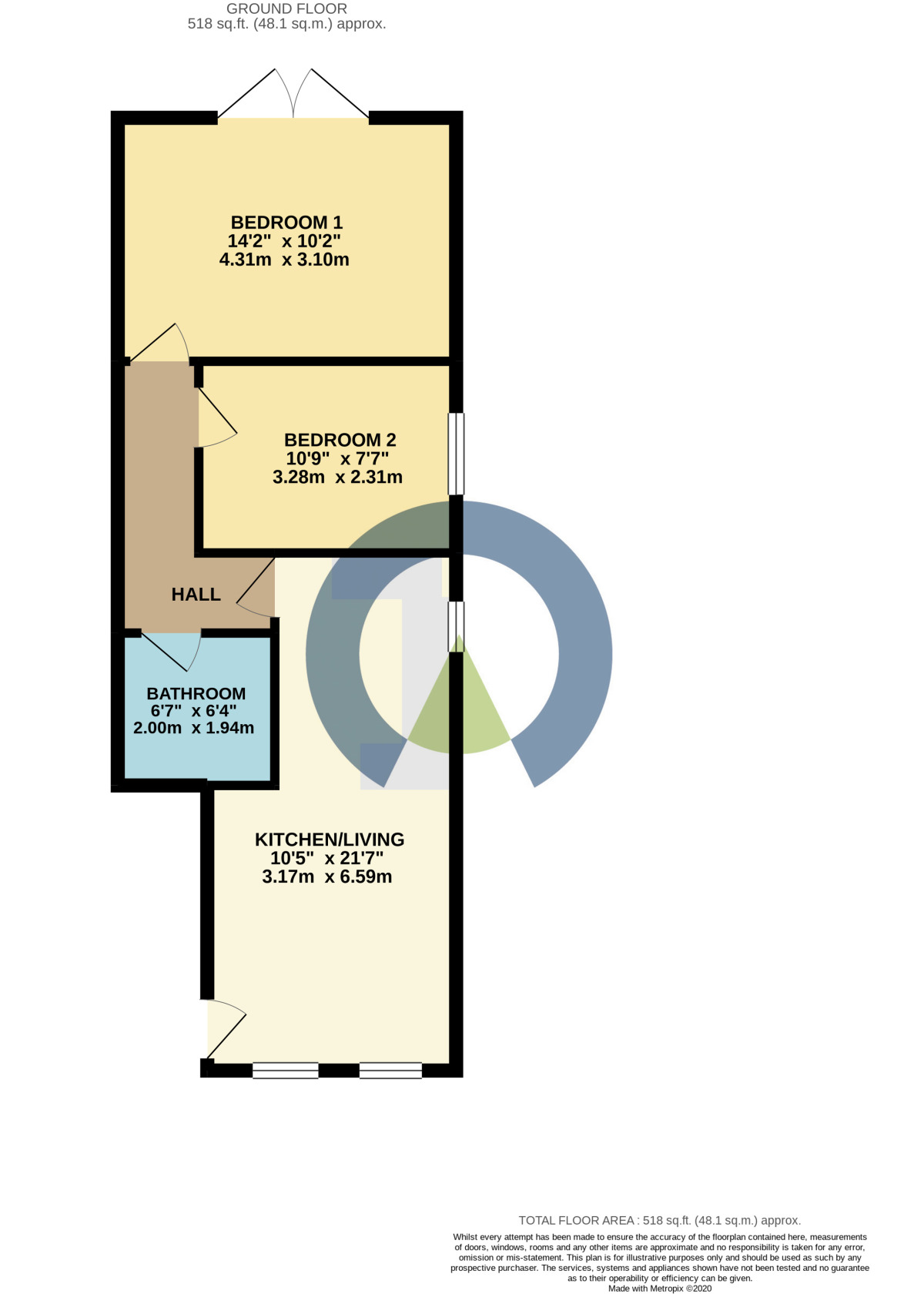 Floorplan of 2 bedroom  Flat to rent, Towcester Road, Northampton, NN4