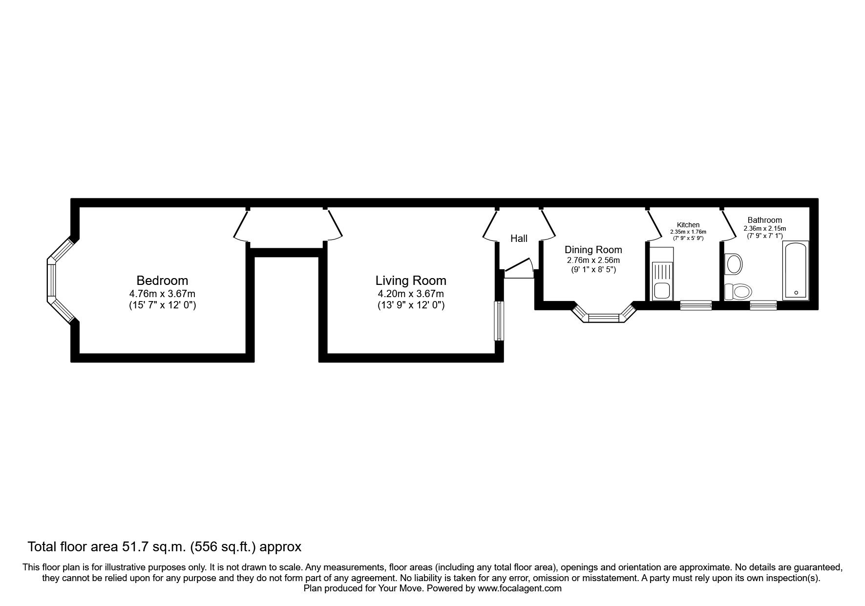 Floorplan of 1 bedroom  Flat to rent, Edward Street, Nuneaton, Warwickshire, CV11