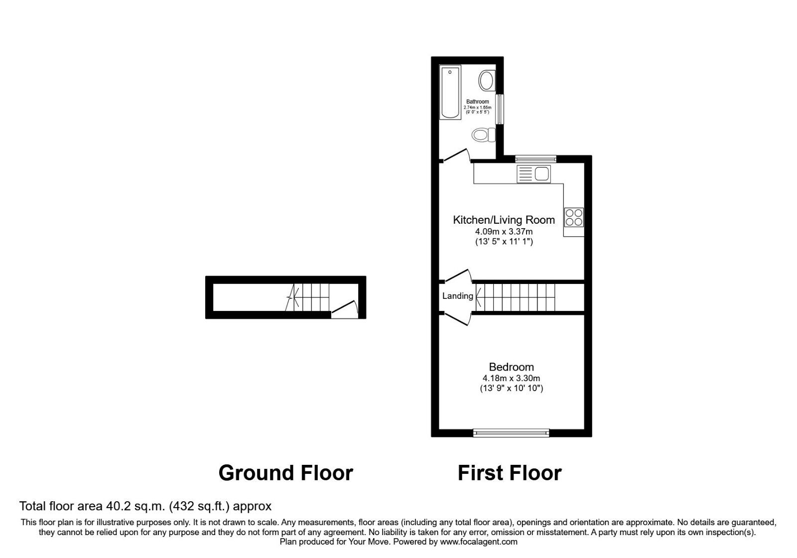 Floorplan of 1 bedroom  Flat to rent, Lutterworth Road, Nuneaton, Warwickshire, CV11