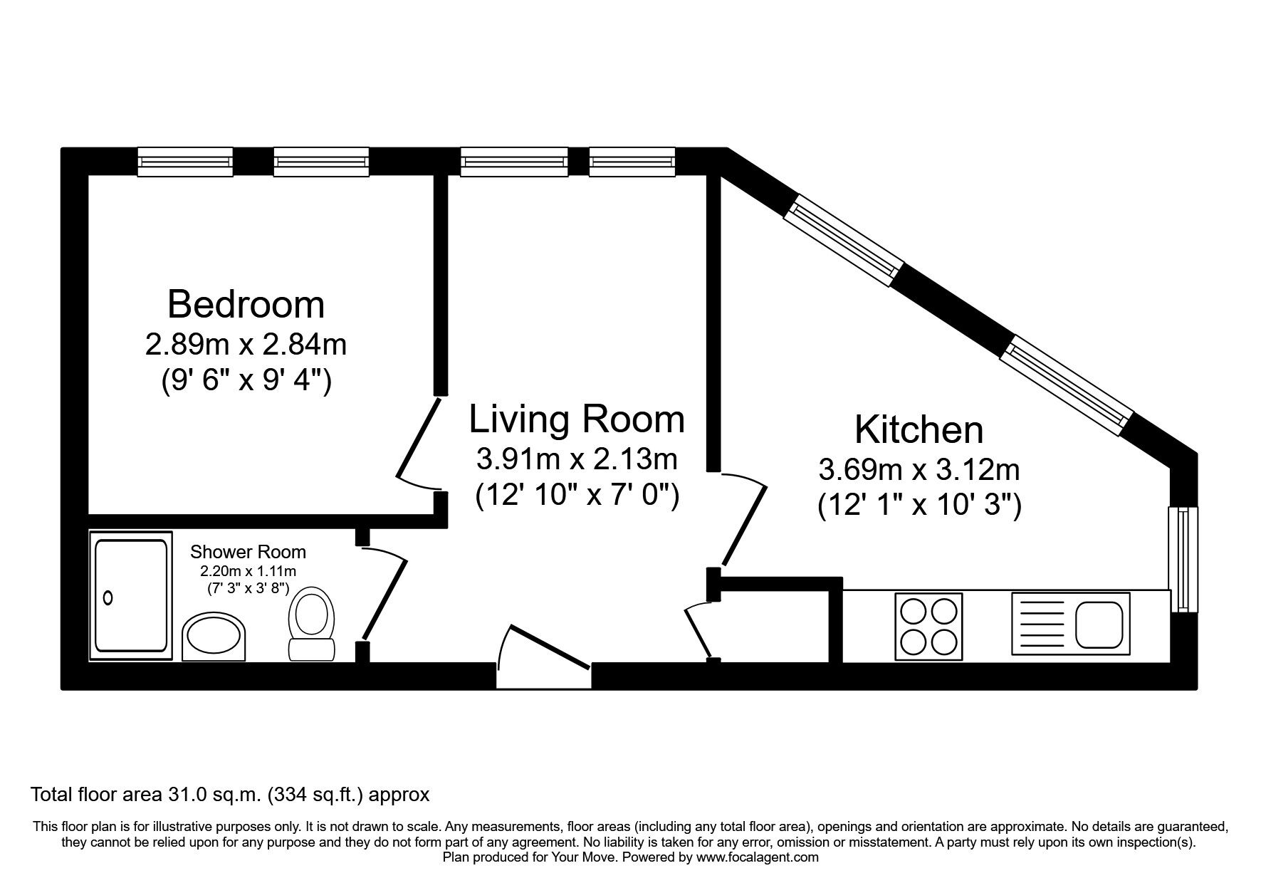 Floorplan of 1 bedroom  Flat to rent, Market Place, Nuneaton, Warwickshire, CV11