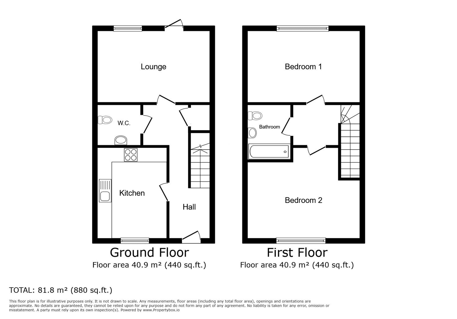 Floorplan of 2 bedroom End Terrace House for sale, Broome Way, Galley Common, Nuneaton, Warwickshire, CV10