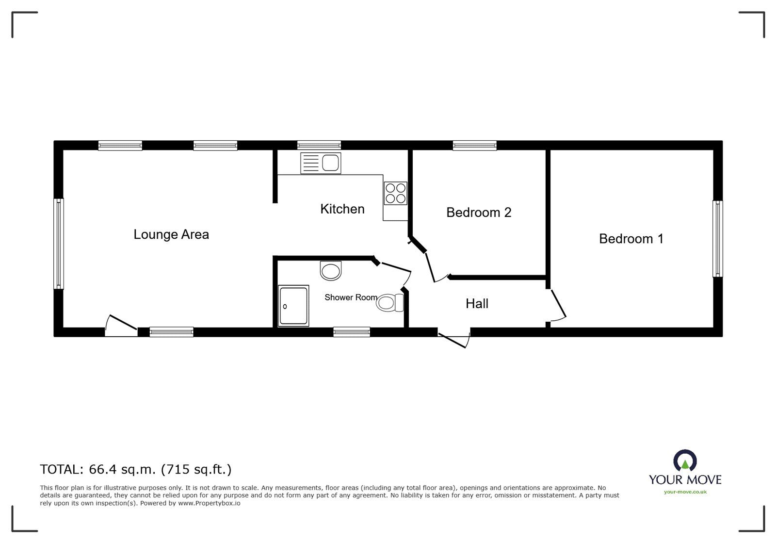 Floorplan of 2 bedroom Detached Property for sale, Caldwell Caravan Site, Bradestone Road, Warwickshire, CV11