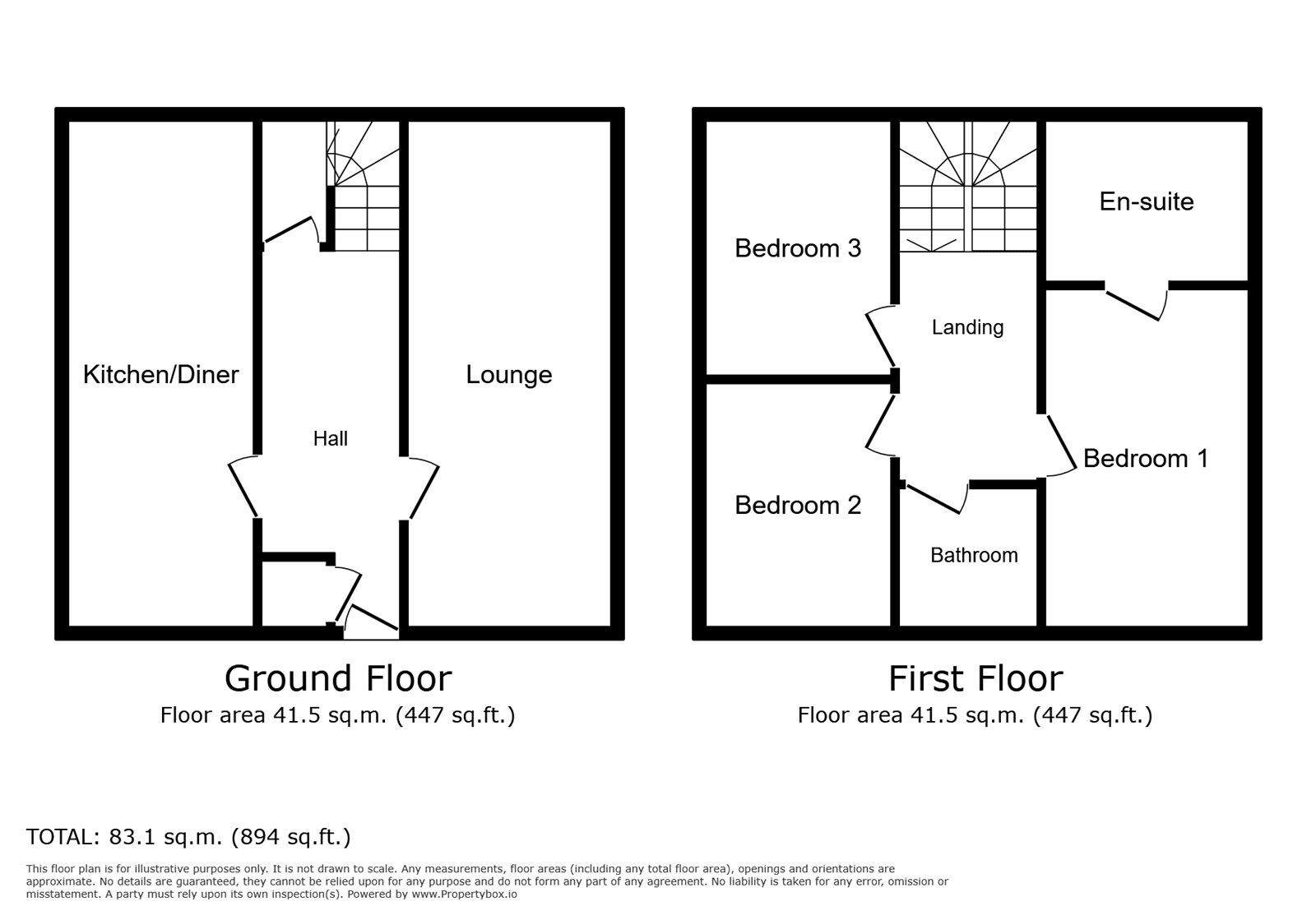 Floorplan of 3 bedroom Detached House for sale, Cabinhill Road, Nuneaton, Warwickshire, CV10