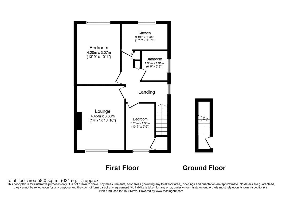 Floorplan of 2 bedroom  Flat for sale, Tudor Road, Nuneaton, Warwickshire, CV10