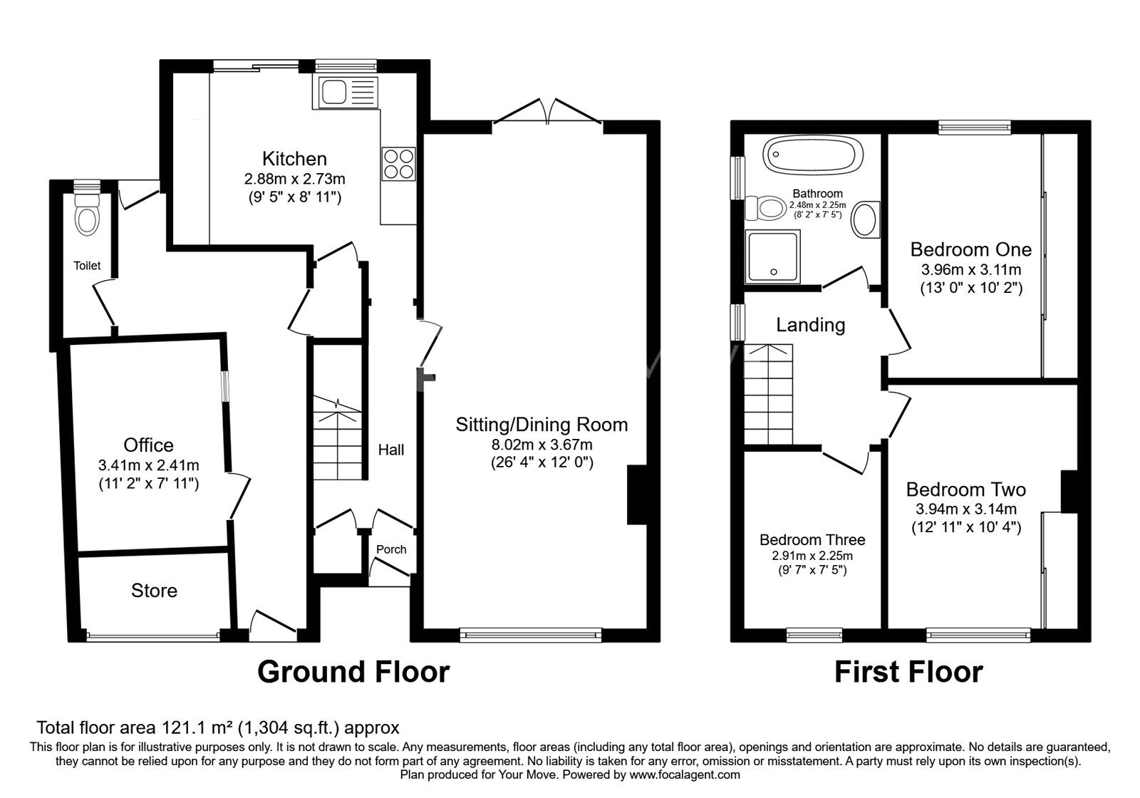 Floorplan of 3 bedroom Semi Detached House for sale, Berrington Road, Nuneaton, Warwickshire, CV10