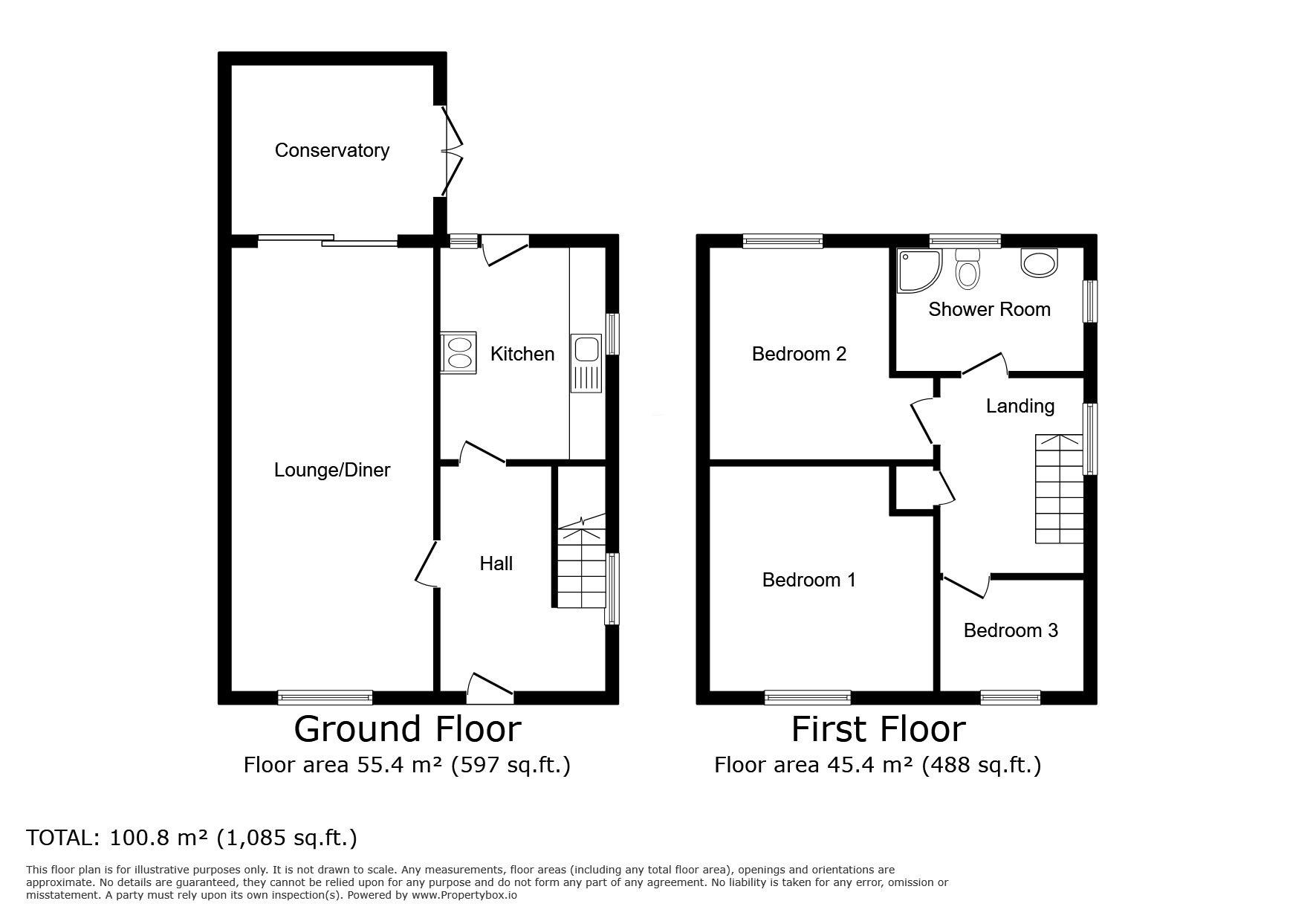 Floorplan of 3 bedroom Semi Detached House for sale, Hillside, Nuneaton, Warwickshire, CV10