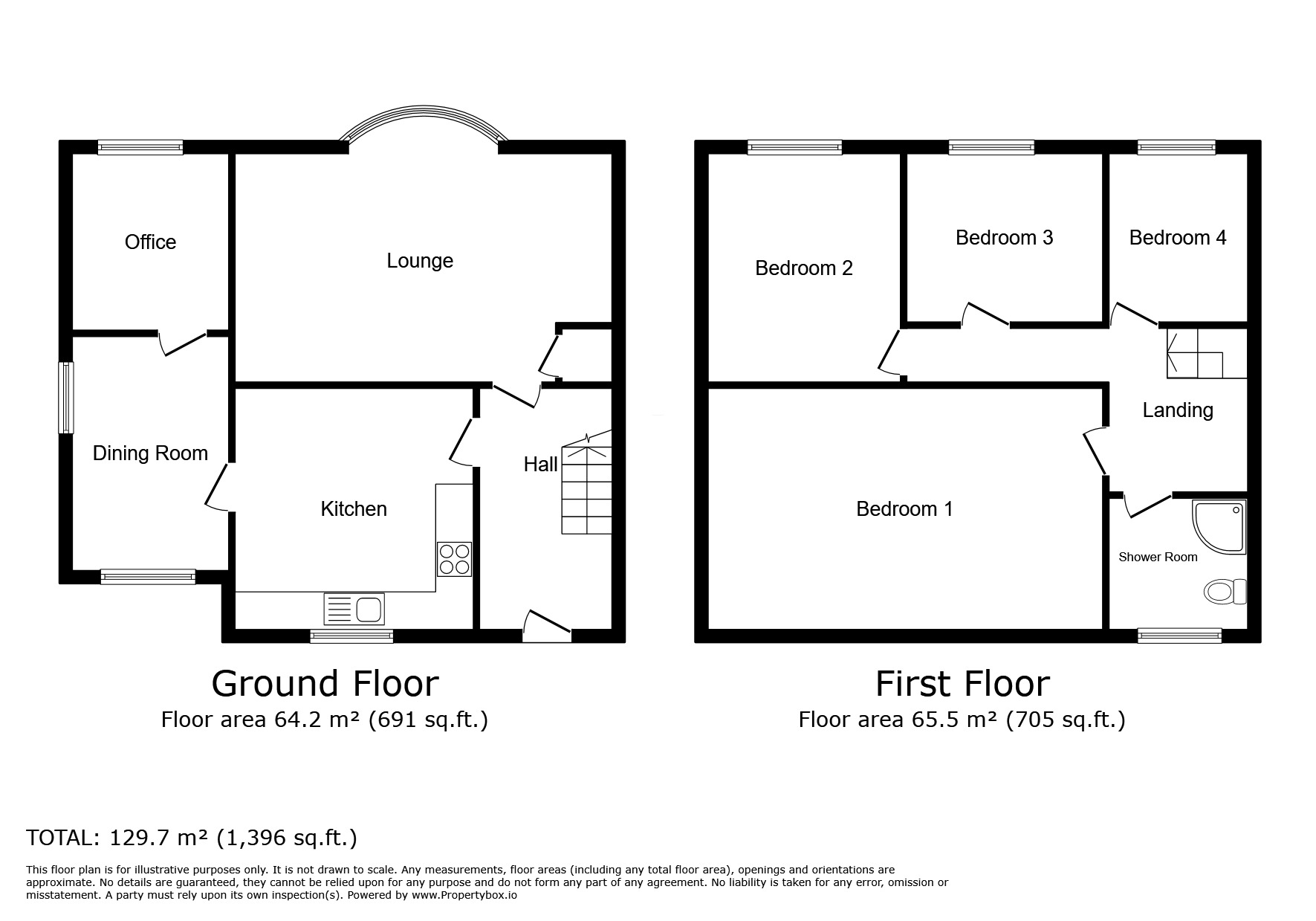 Floorplan of 4 bedroom End Terrace House for sale, Woodford Close, Nuneaton, Warwickshire, CV10