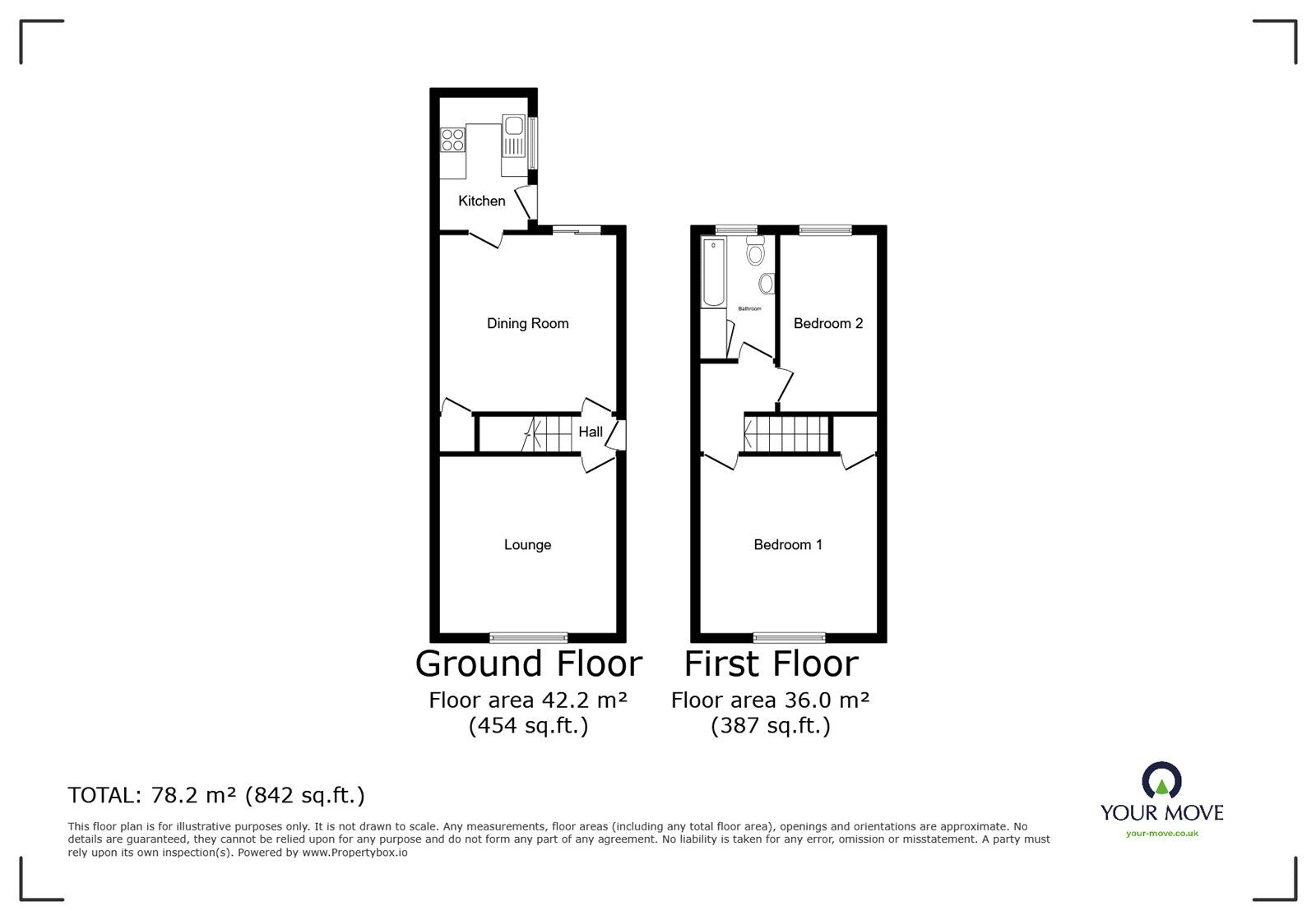 Floorplan of 2 bedroom End Terrace House for sale, Bucks Hill, Nuneaton, Warwickshire, CV10