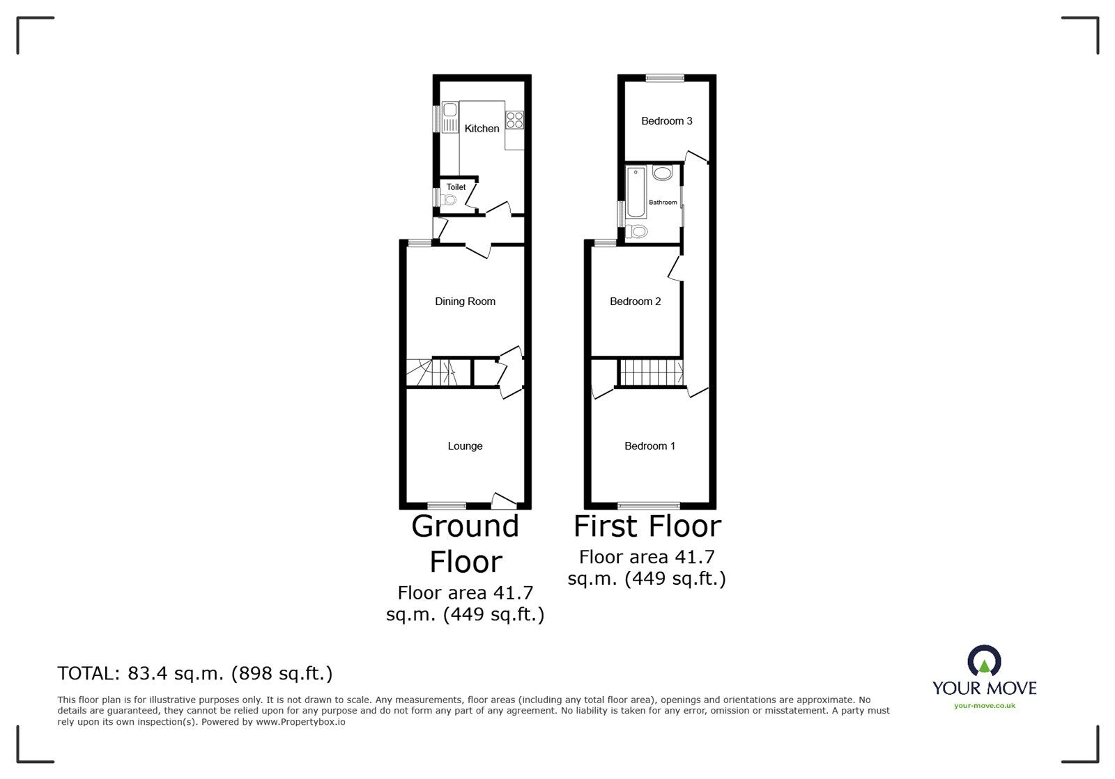 Floorplan of 3 bedroom Mid Terrace House for sale, Webb Street, Nuneaton, Warwickshire, CV10