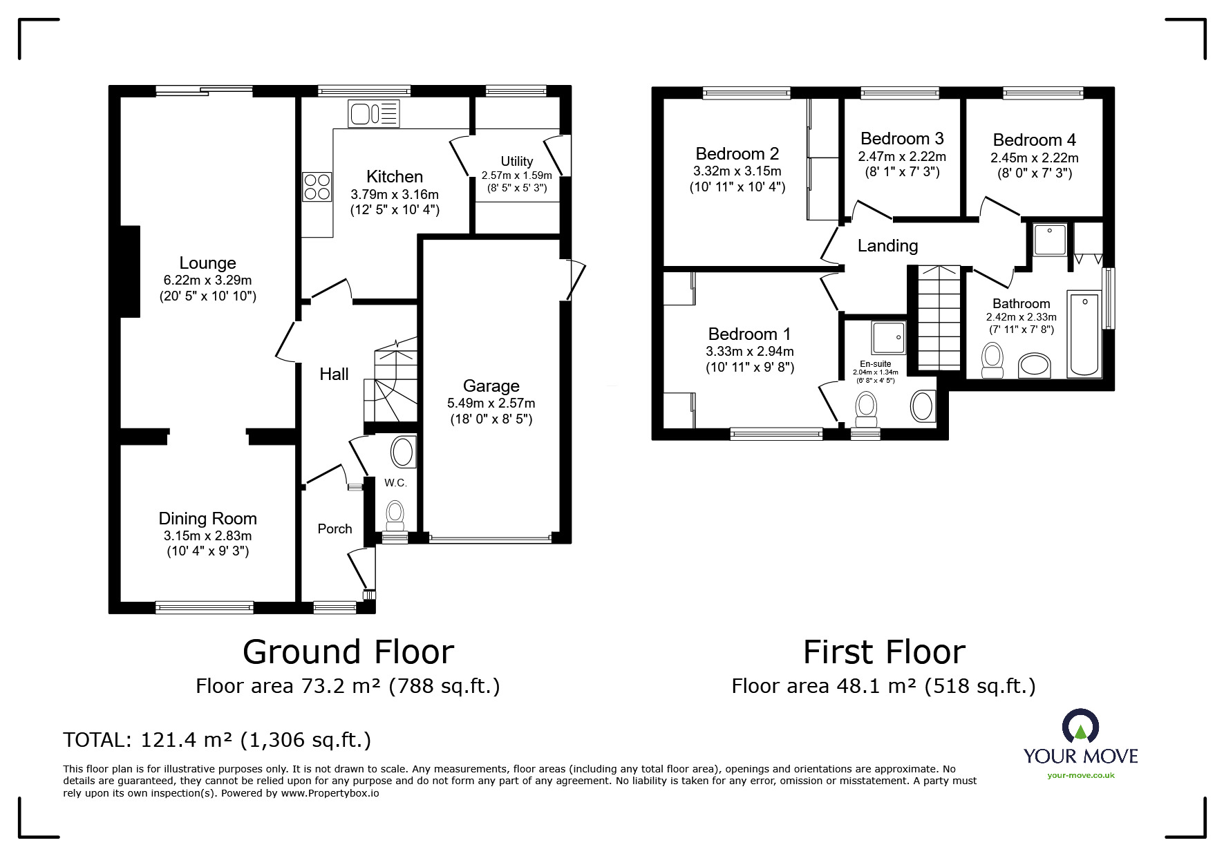 Floorplan of 4 bedroom Detached House for sale, Weddington Road, Nuneaton, Warwickshire, CV10