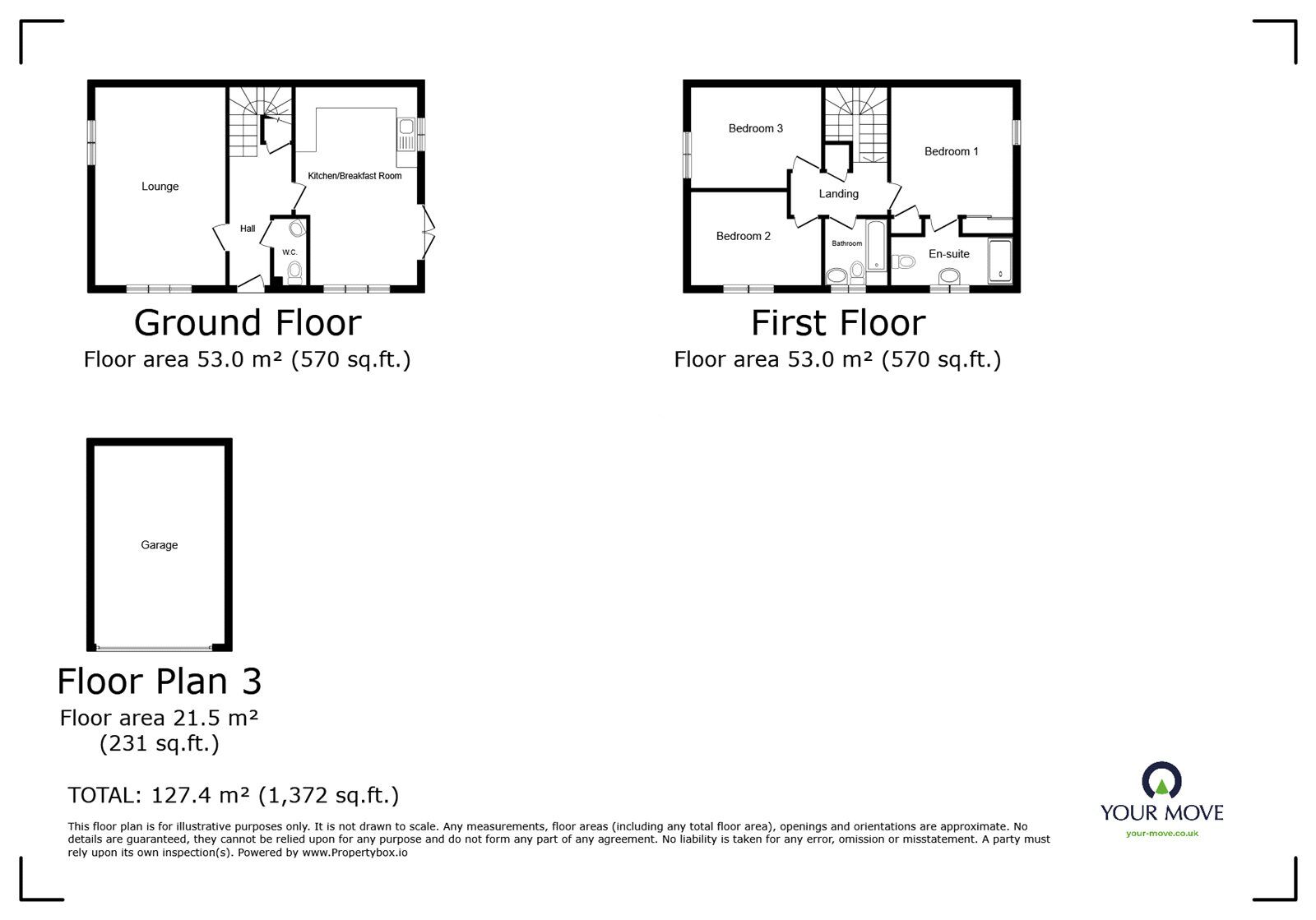 Floorplan of 3 bedroom Semi Detached House for sale, Borough Way, Nuneaton, Warwickshire, CV11