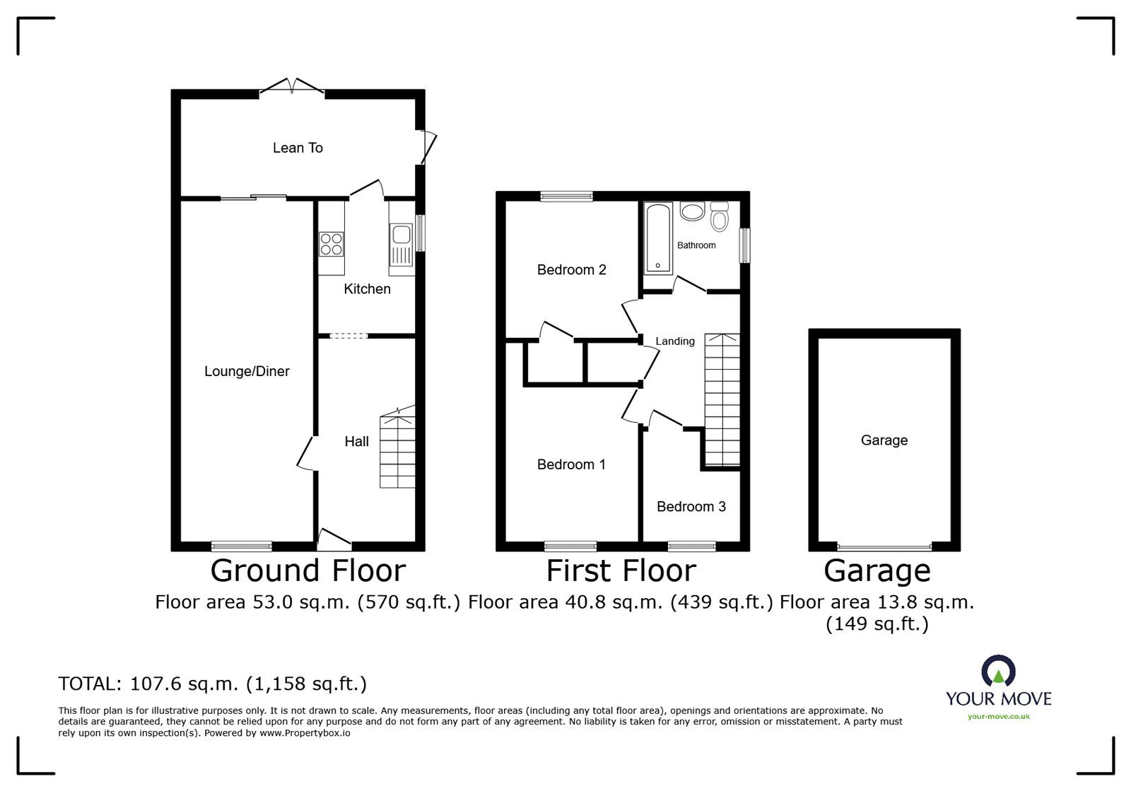 Floorplan of 3 bedroom Semi Detached House for sale, Meadow Road, Nuneaton, Warwickshire, CV10