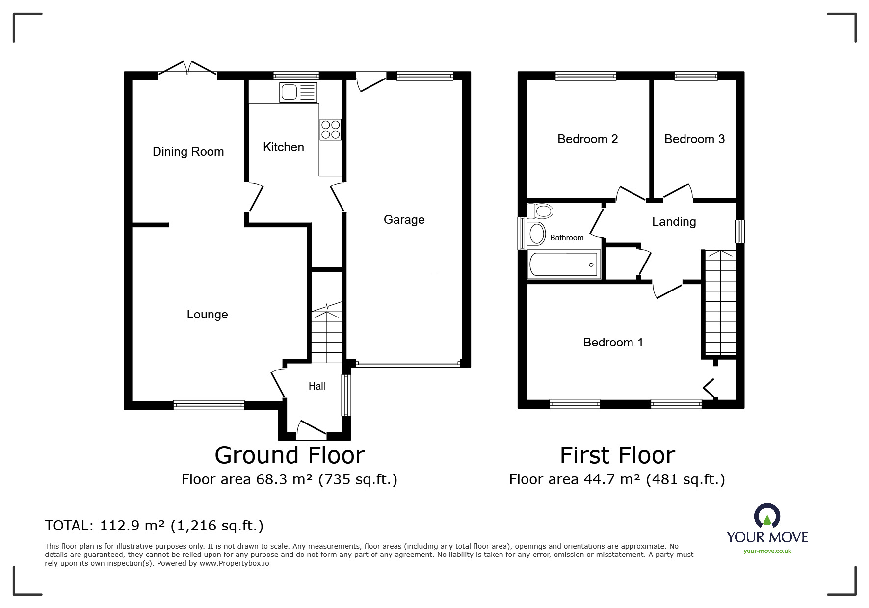 Floorplan of 3 bedroom Link Detached House for sale, Spinney Close, Arley, Warwickshire, CV7