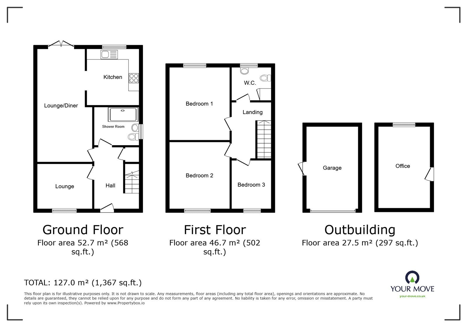 Floorplan of 3 bedroom Semi Detached House for sale, The Long Shoot, Nuneaton, Warwickshire, CV11