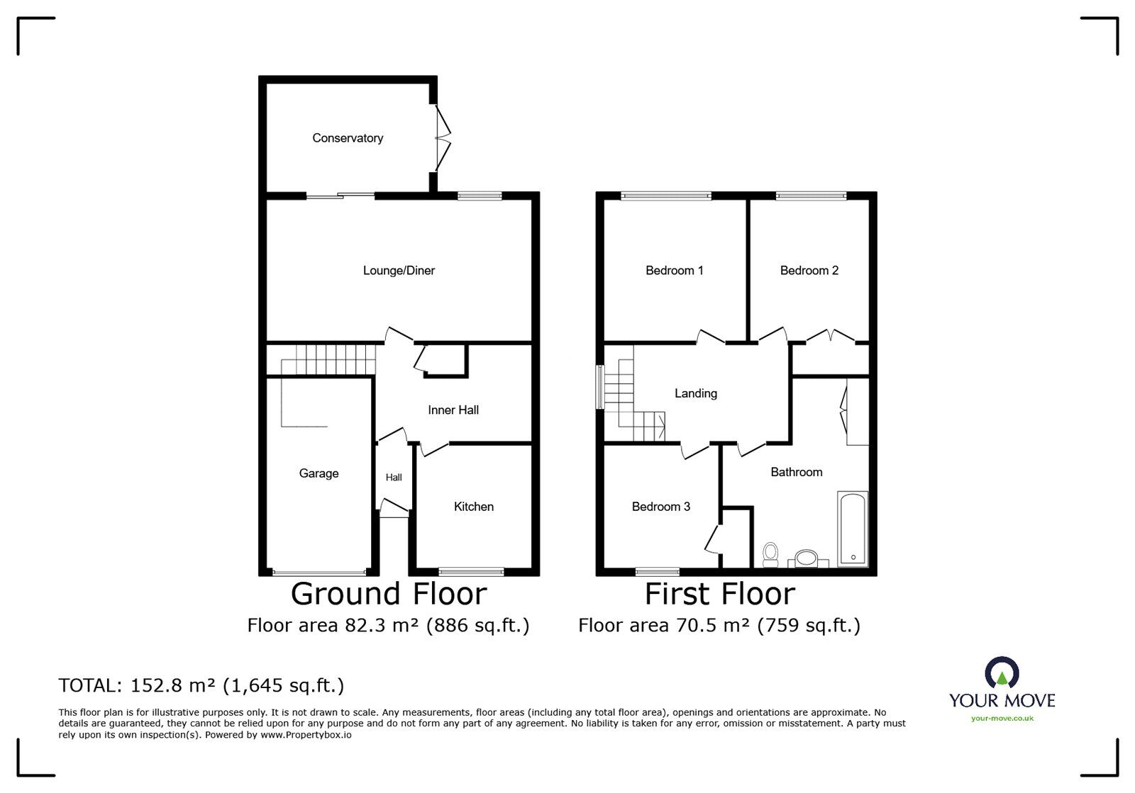 Floorplan of 3 bedroom Semi Detached House for sale, Rutland Avenue, Nuneaton, Warwickshire, CV10