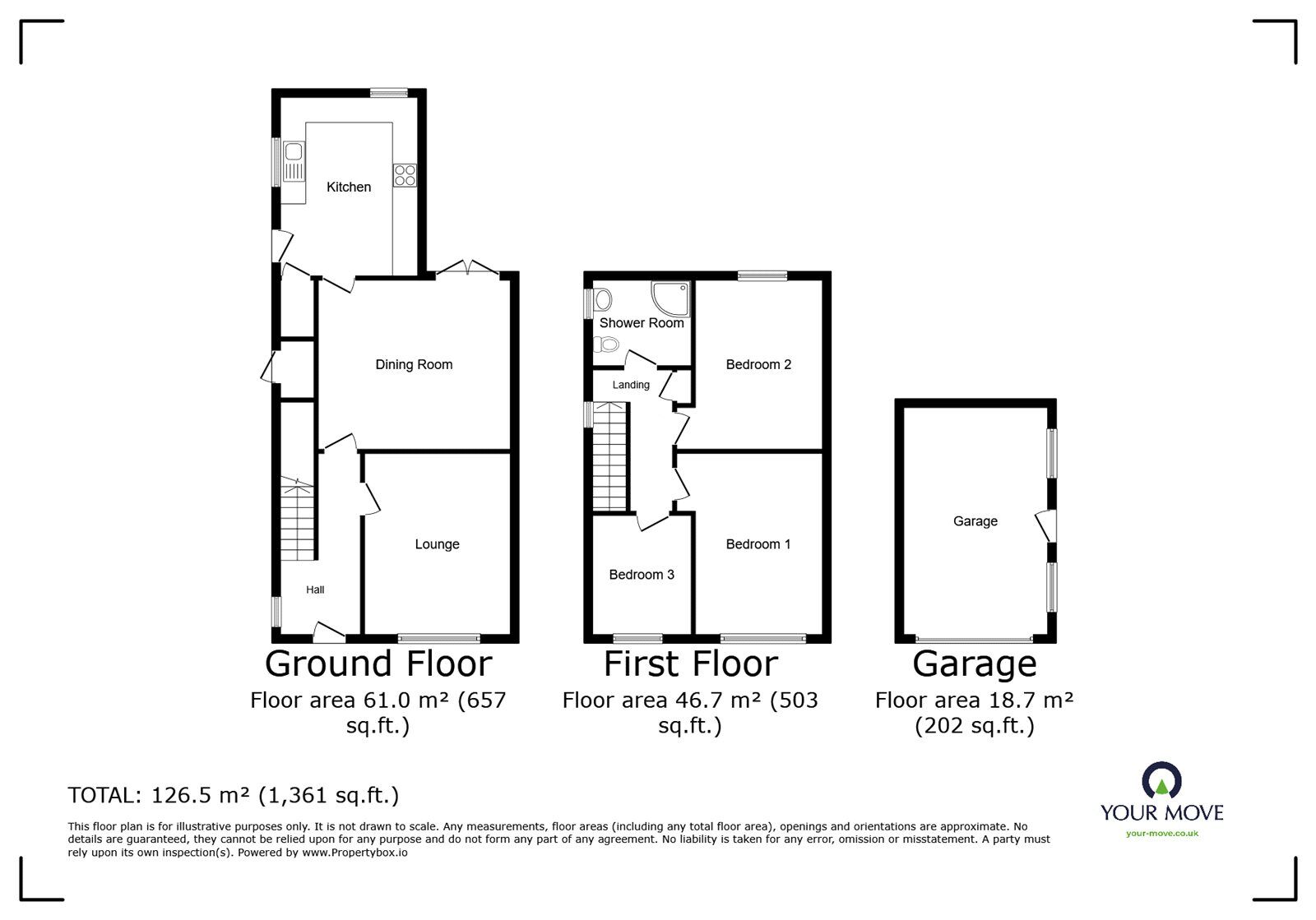 Floorplan of 3 bedroom Semi Detached House for sale, Arlon Avenue, Nuneaton, Warwickshire, CV10