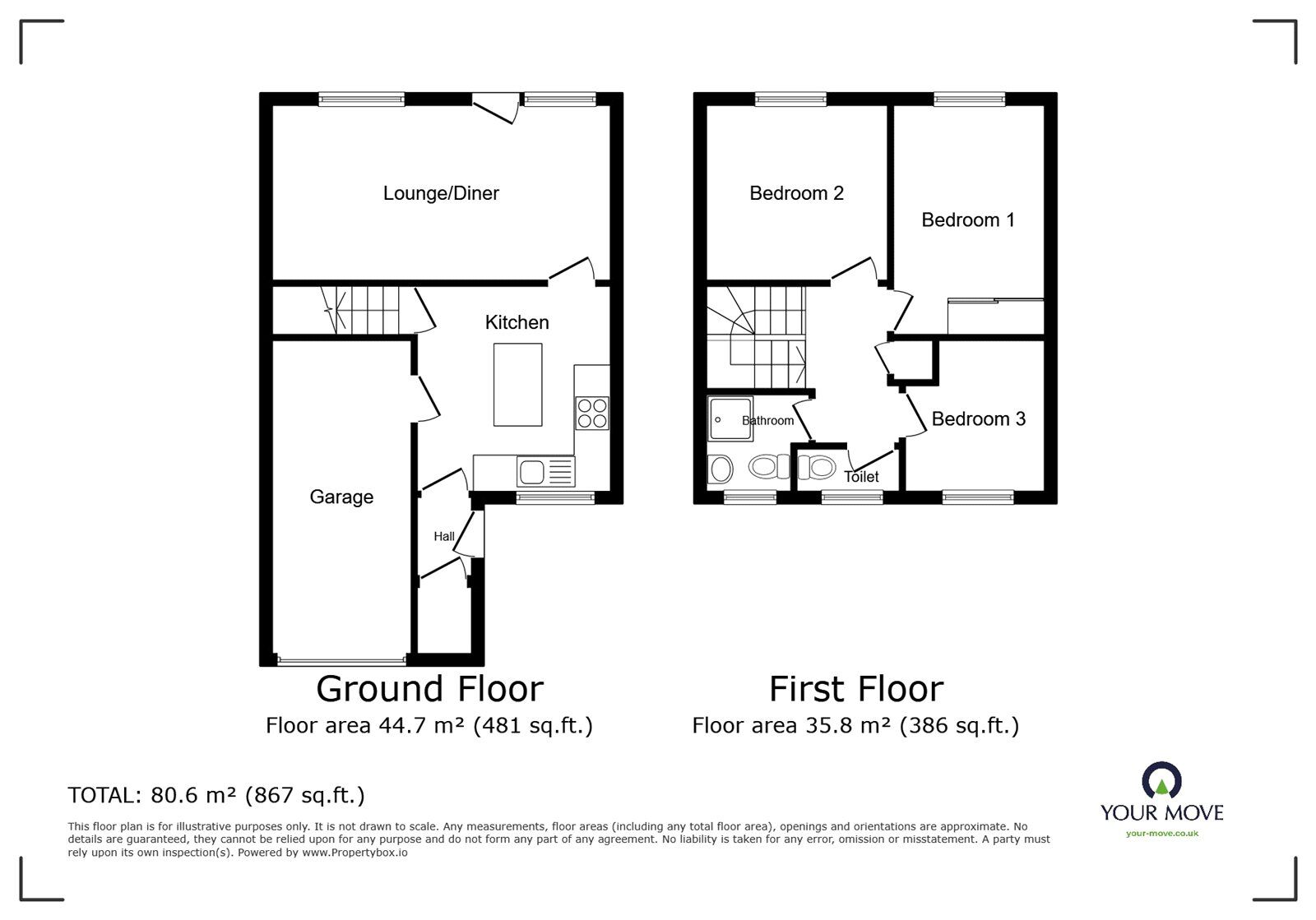 Floorplan of 3 bedroom Semi Detached House for sale, Lincoln Avenue, Nuneaton, Warwickshire, CV10