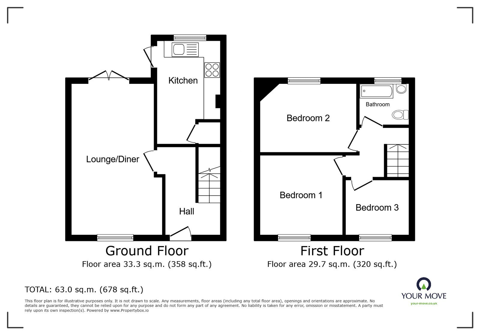 Floorplan of 3 bedroom Semi Detached House for sale, Richmond Road, Nuneaton, Warwickshire, CV11