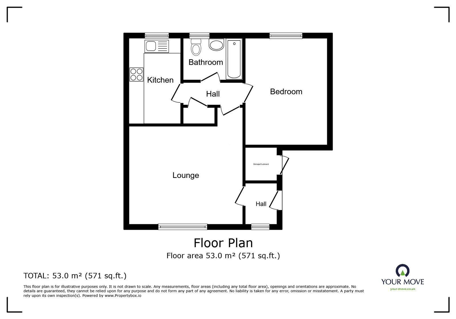 Floorplan of 1 bedroom  Flat for sale, Meadow Street, Nuneaton, Warwickshire, CV11