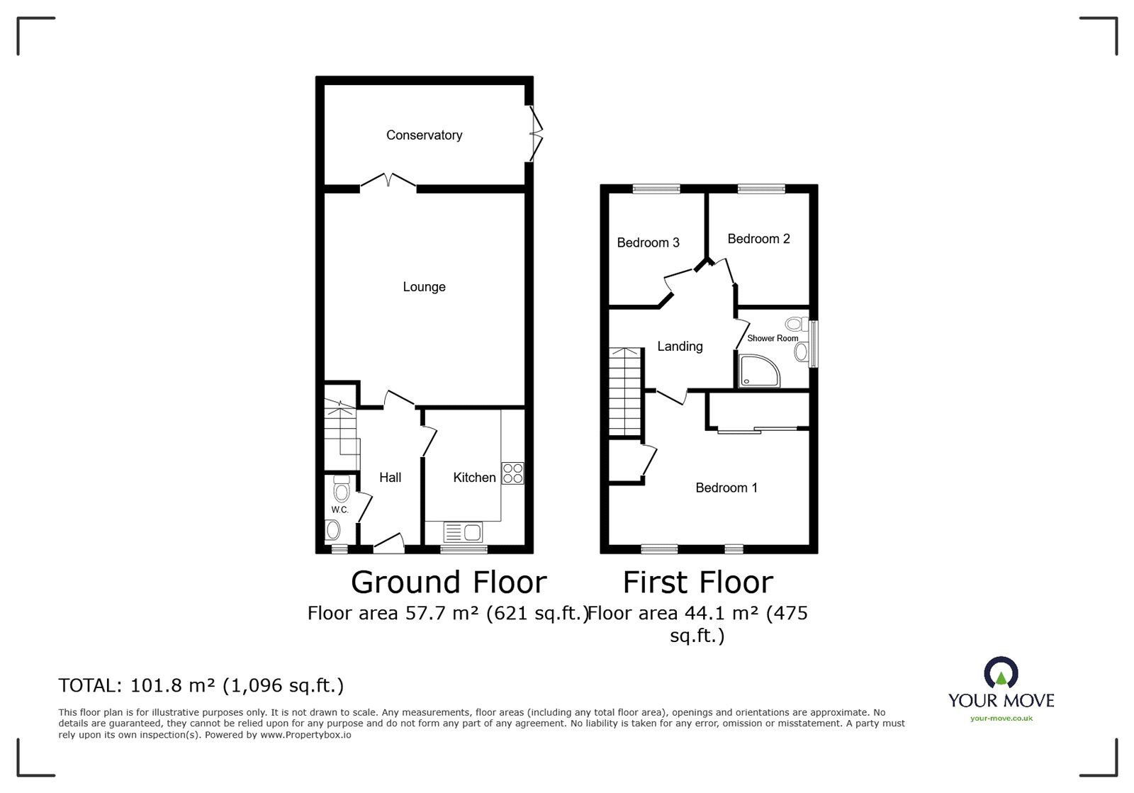 Floorplan of 3 bedroom Semi Detached House for sale, Templar Drive, Nuneaton, Warwickshire, CV10