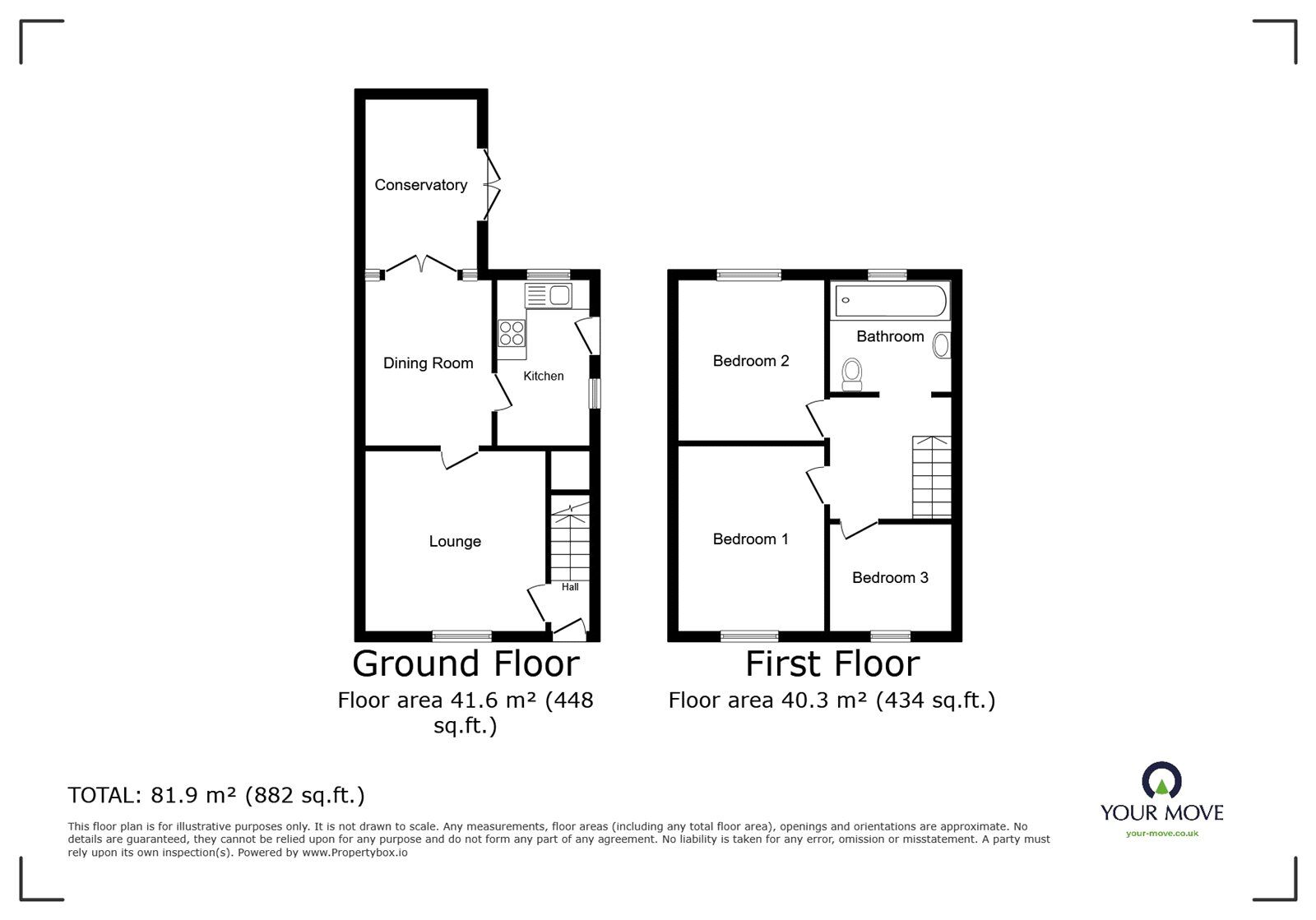 Floorplan of 3 bedroom Semi Detached House for sale, Golf Drive, Nuneaton, Warwickshire, CV11