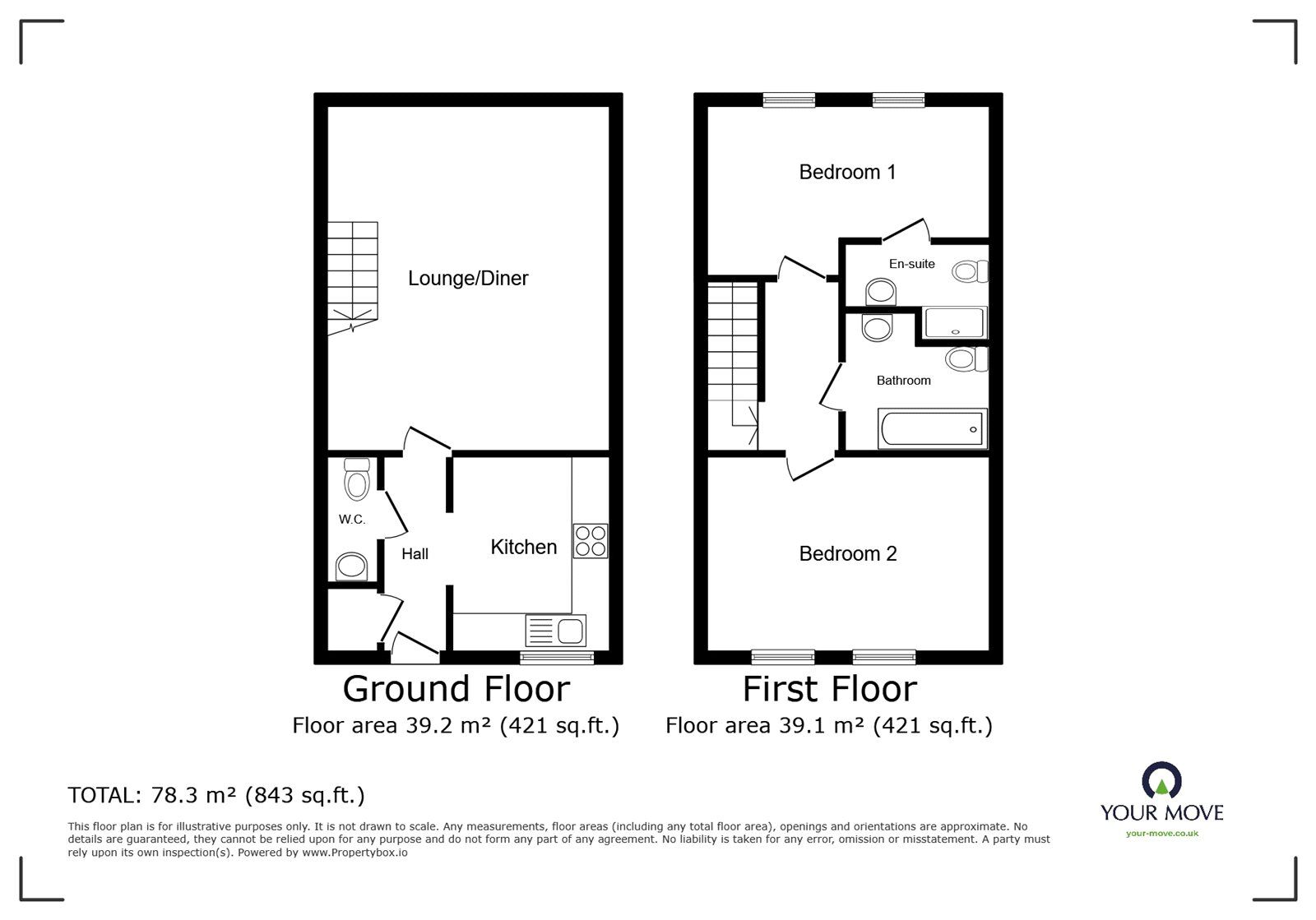 Floorplan of 2 bedroom Semi Detached House for sale, Hazel Road, Nuneaton, Warwickshire, CV10