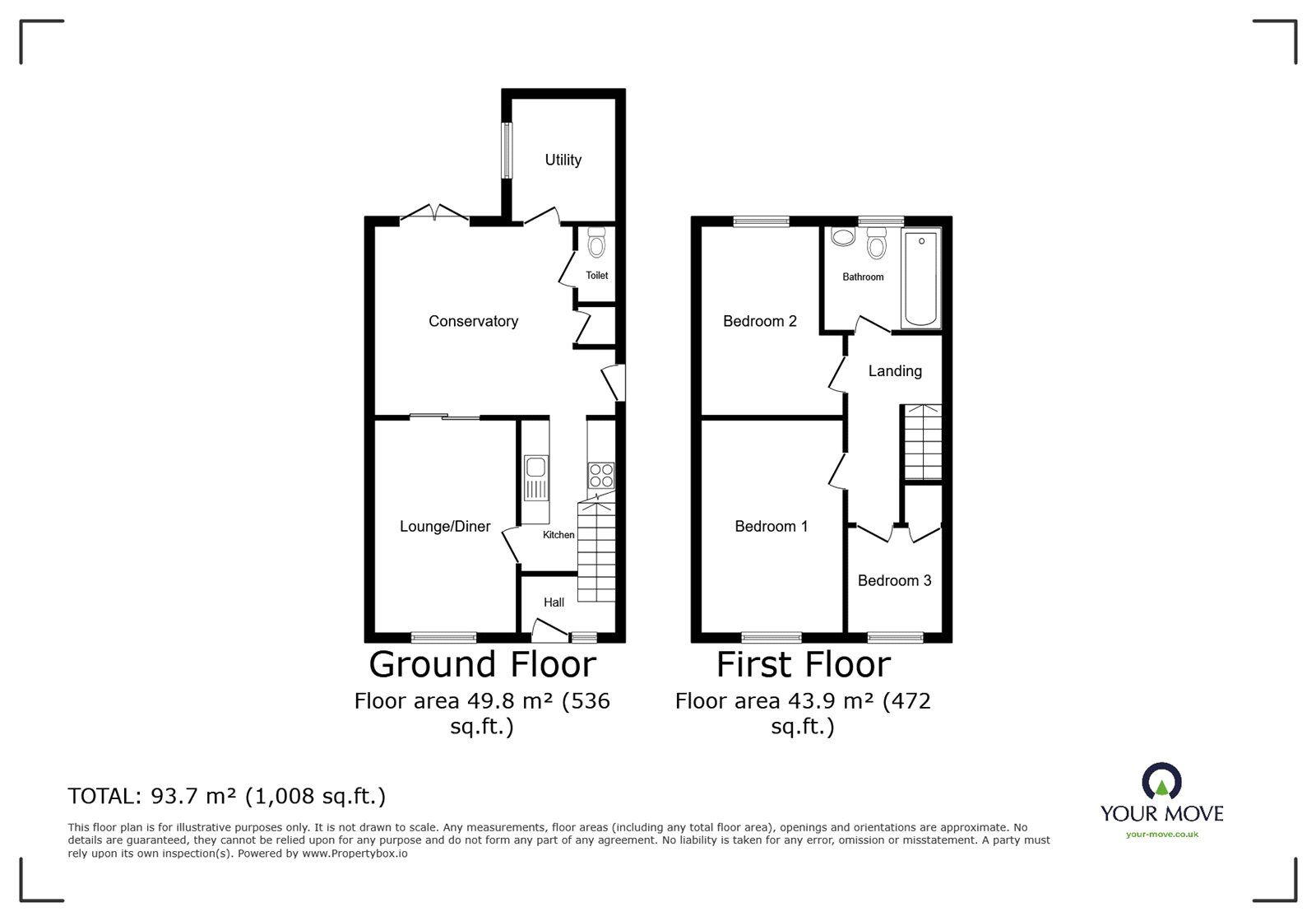 Floorplan of 3 bedroom Mid Terrace House for sale, Tulliver Road, Nuneaton, Warwickshire, CV10