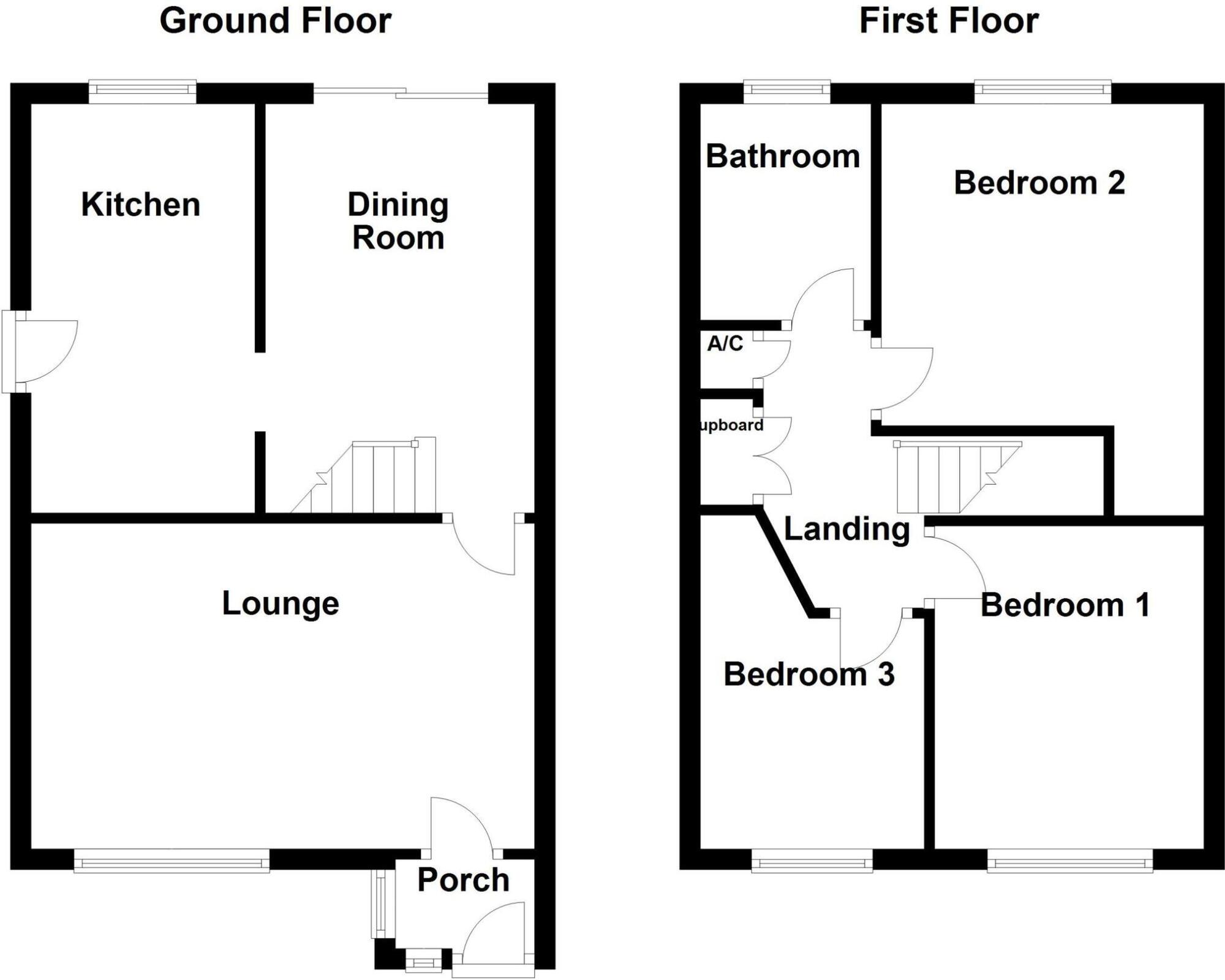 Floorplan of 3 bedroom Semi Detached House to rent, Rothay, Tamworth, Staffordshire, B77