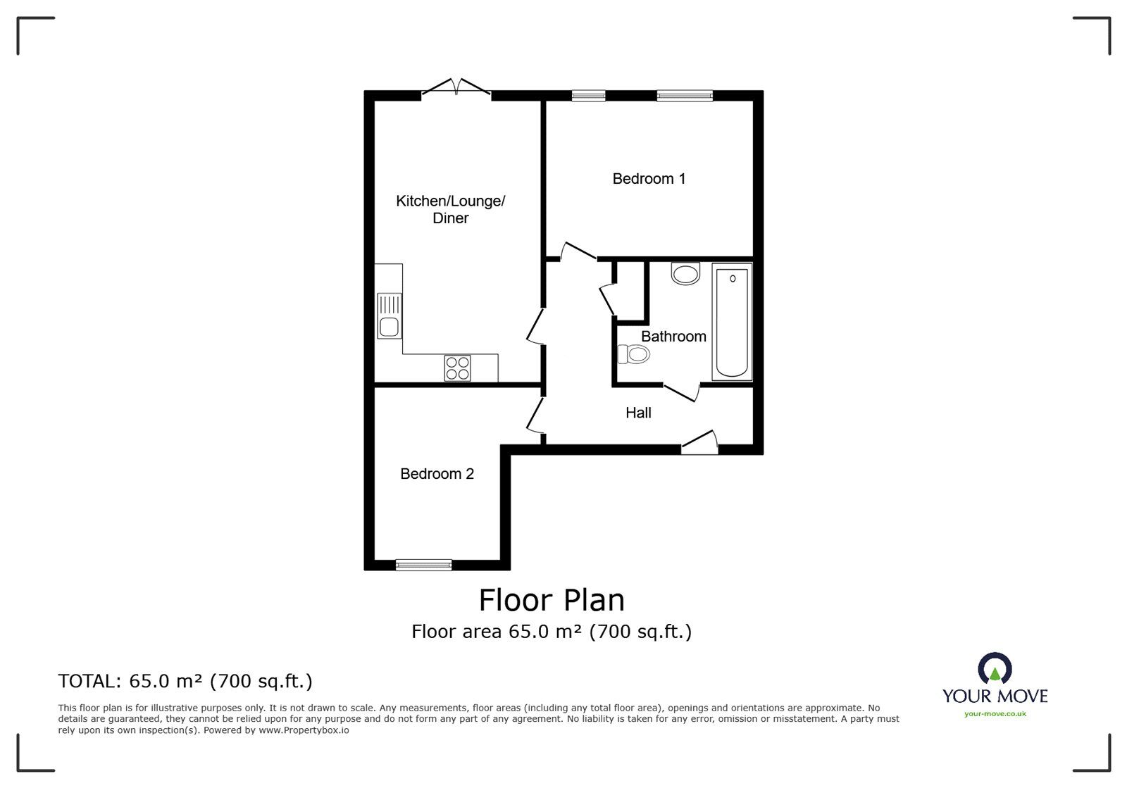 Floorplan of 2 bedroom  Flat for sale, Trent Road, Nuneaton, Warwickshire, CV11