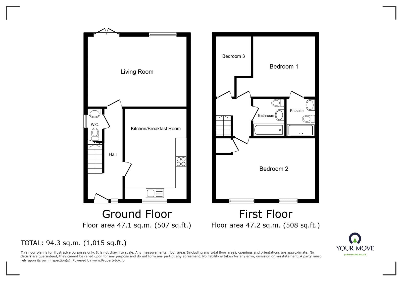 Floorplan of 3 bedroom Detached House for sale, Silverbirch Close, Hartshill, Warwickshire, CV10