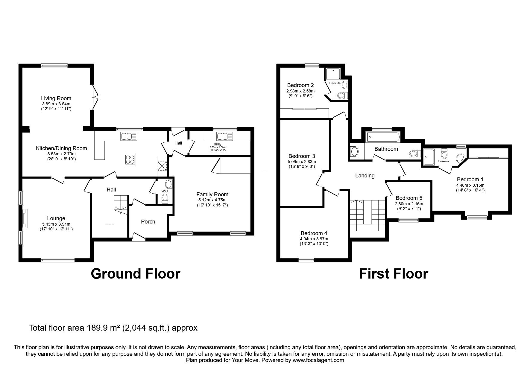 Floorplan of 5 bedroom Detached House for sale, Offas Close, Treflach, Shropshire, SY10