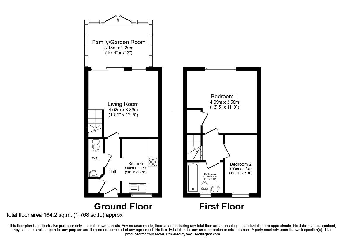 Floorplan of 2 bedroom Semi Detached House for sale, Thomas Penson Road, Gobowen, Shropshire, SY11