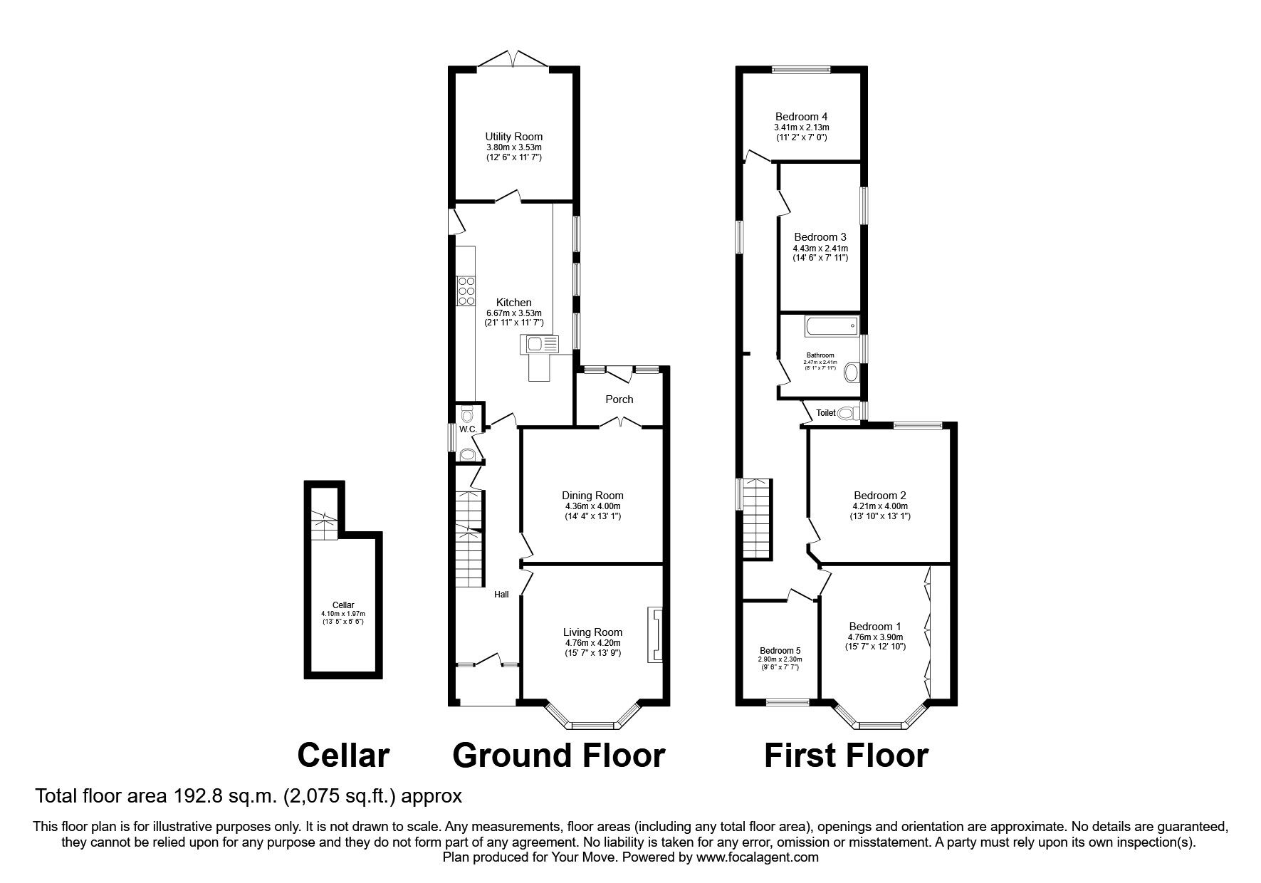 Floorplan of 5 bedroom Semi Detached House for sale, Morda Road, Oswestry, SY11