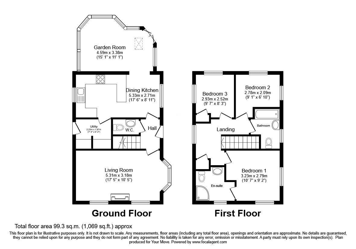 Floorplan of 3 bedroom Detached House for sale, Churchfields, St. Martins, Shropshire, SY11