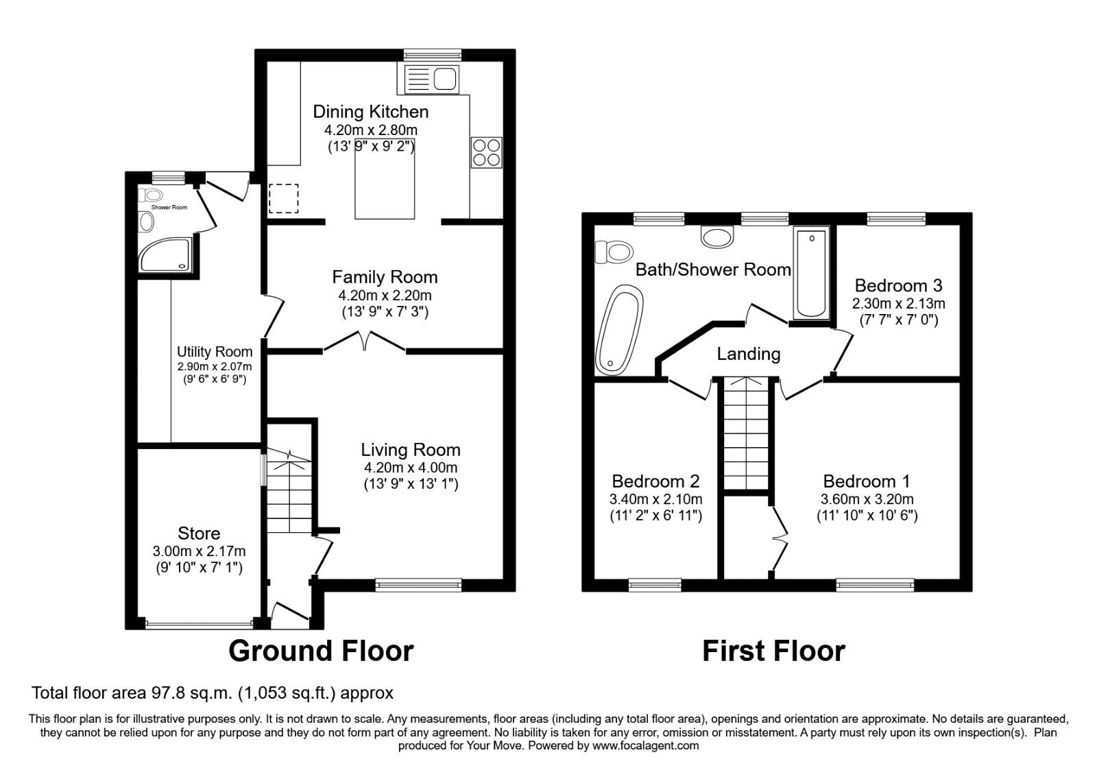 Floorplan of 3 bedroom Semi Detached House to rent, St. James Close, Oswestry, Shropshire, SY11