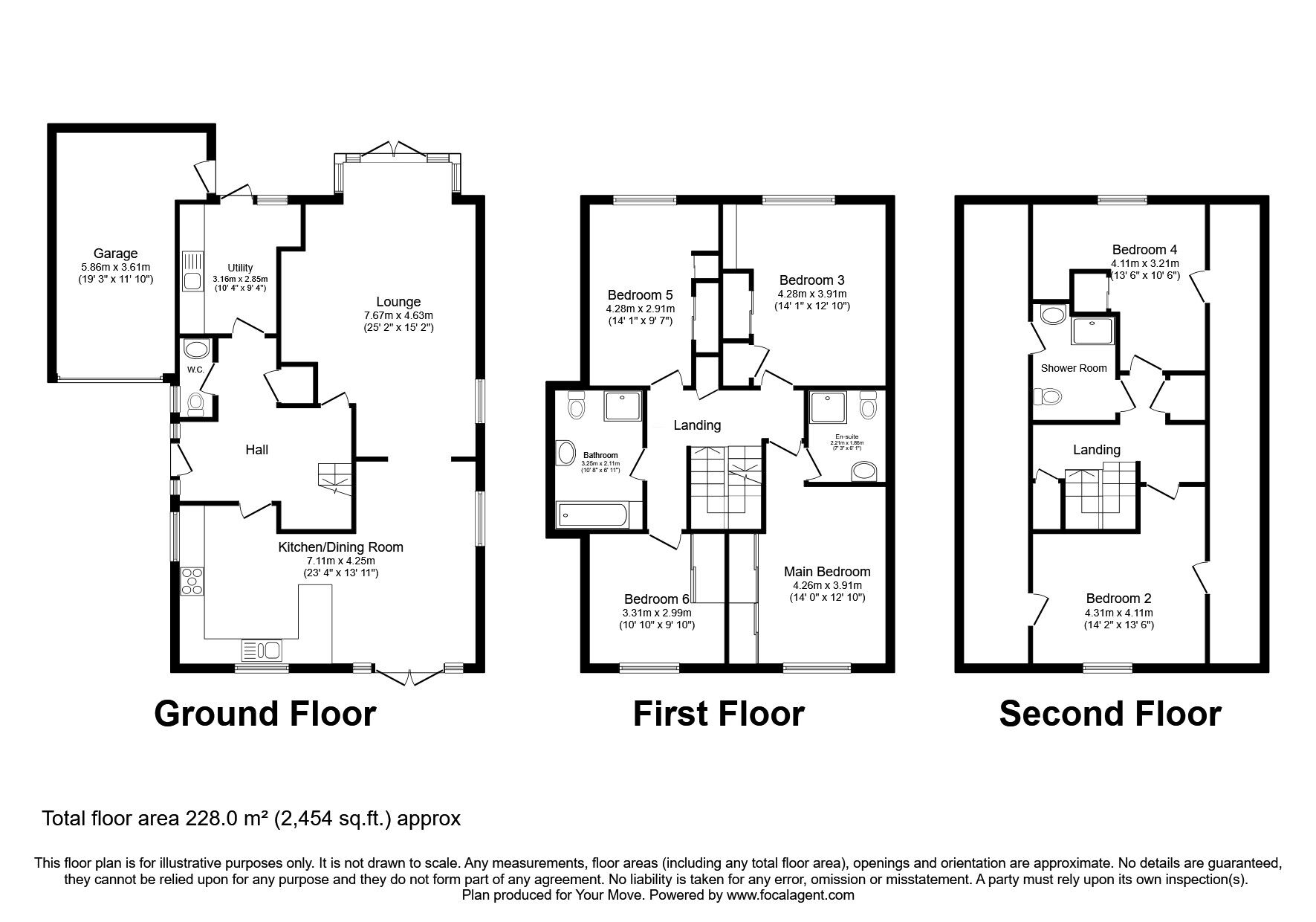 Floorplan of 5 bedroom Detached House for sale, Middleton Road, Oswestry, Shropshire, SY11