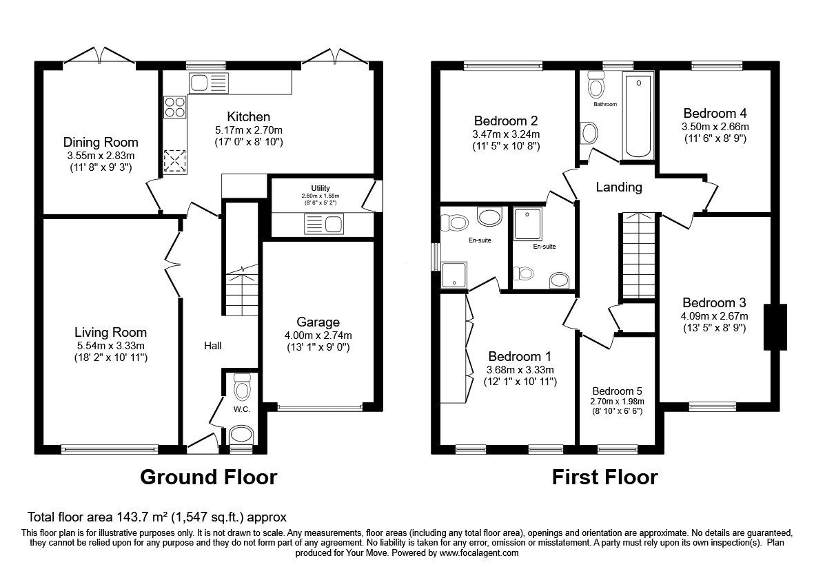 Floorplan of 5 bedroom Detached House for sale, Upper Well Close, Oswestry, Shropshire, SY11