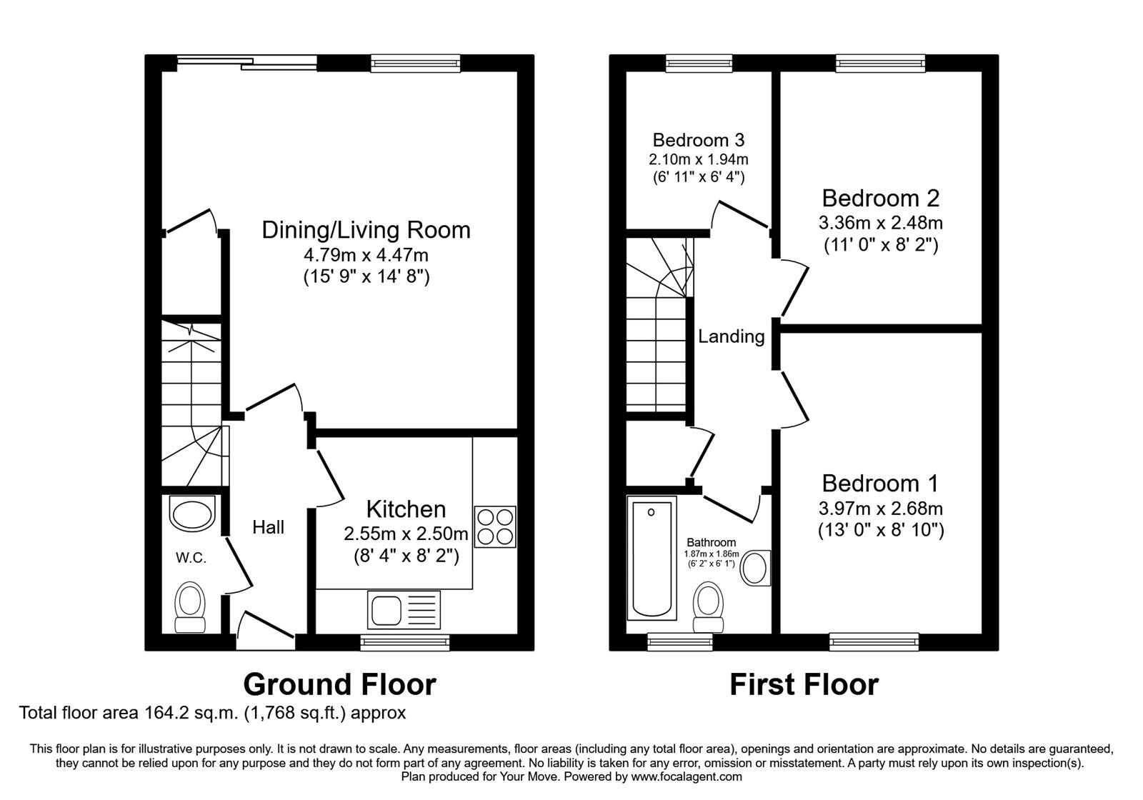 Floorplan of 3 bedroom End Terrace House for sale, Barber Close, Oswestry, Shropshire, SY11