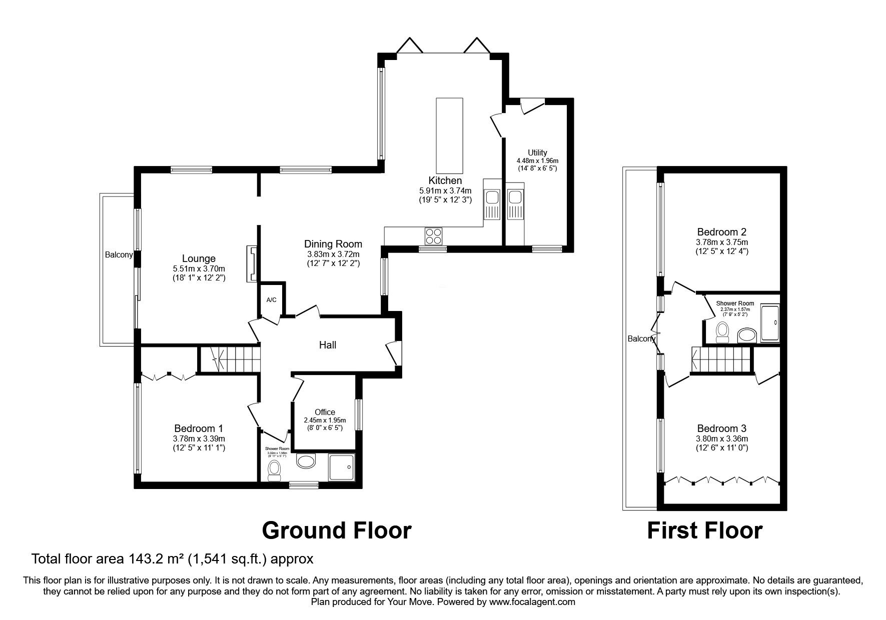 Floorplan of 3 bedroom Detached House for sale, Llynclys, Oswestry, Shropshire, SY10