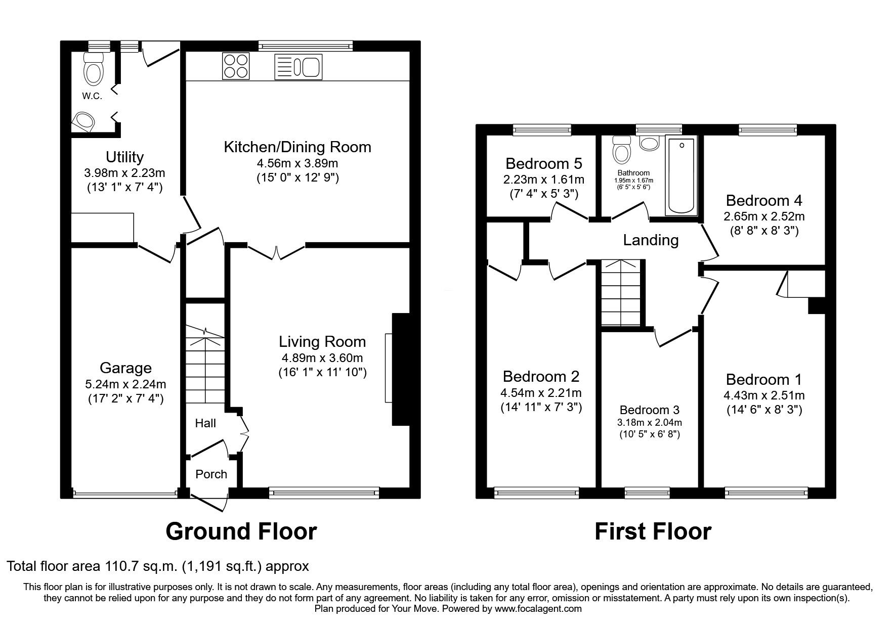 Floorplan of 5 bedroom Semi Detached House for sale, College Road, Oswestry, Shropshire, SY11