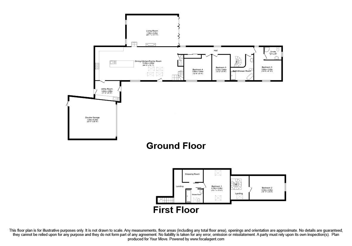 Floorplan of 5 bedroom Detached House for sale, Gledrid, Chirk, Wrecsam, LL14