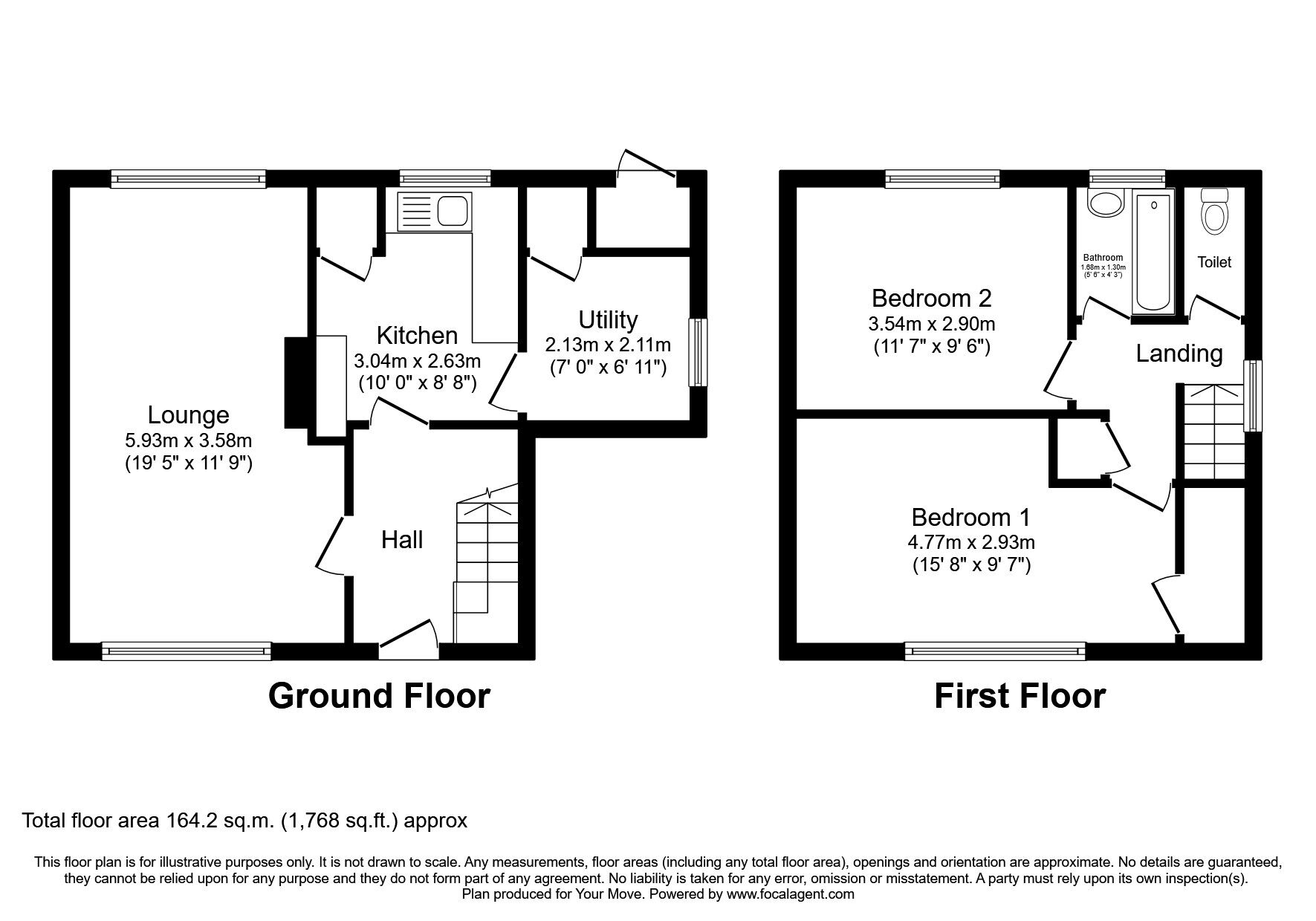 Floorplan of 2 bedroom End Terrace House for sale, Maple Avenue, Oswestry, Shropshire, SY11