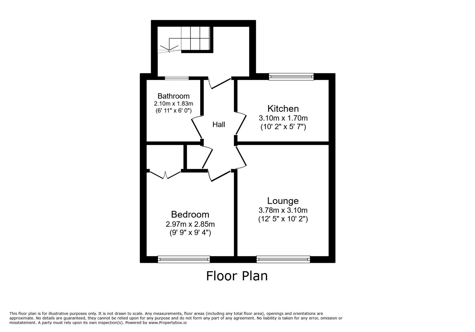 Floorplan of 1 bedroom  Flat to rent, Vyrnwy Place, Oswestry, Shropshire, SY11