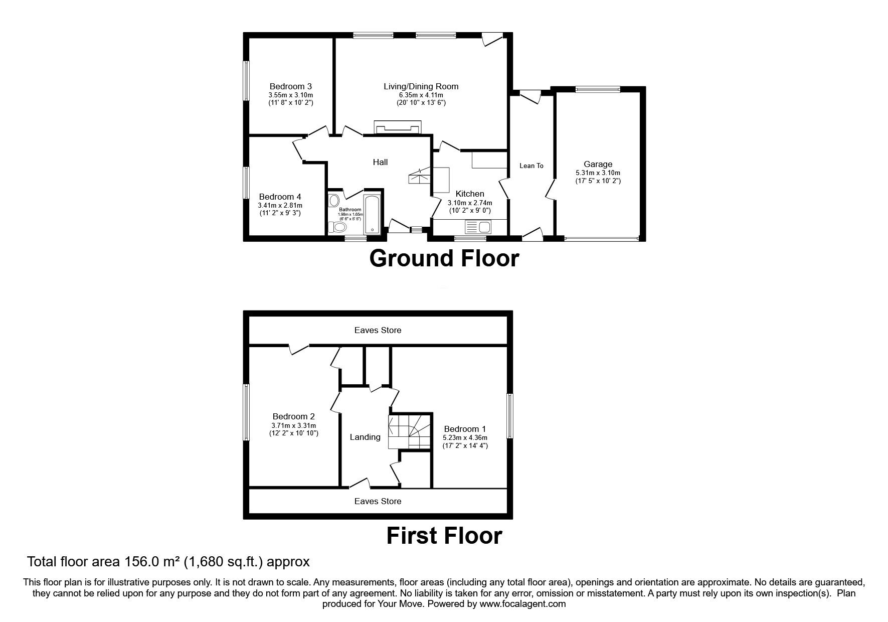 Floorplan of 4 bedroom Detached House for sale, Bradley Fields, Oswestry, Shropshire, SY11