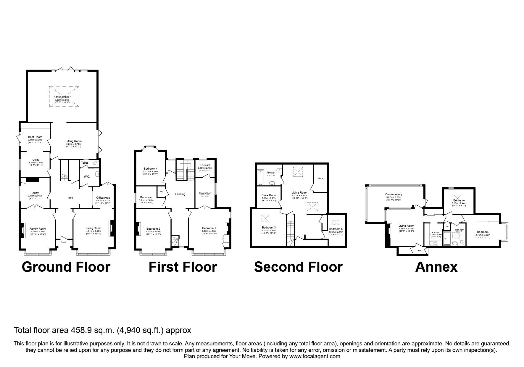 Floorplan of 8 bedroom Detached House for sale, Morda Road, Oswestry, Shropshire, SY11