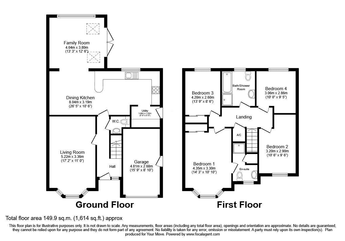 Floorplan of 4 bedroom Detached House for sale, St. Annes Drive, Morda, Shropshire, SY10